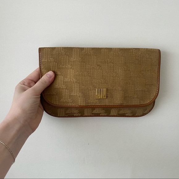 LANVIN Stamped Vintage Clutch Canvas Purse 👛 - Picture 4 of 14